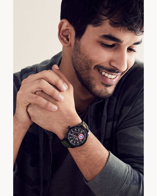 Citizen Marvel Captain America Eco-Drive Black Watch | CITIZEN